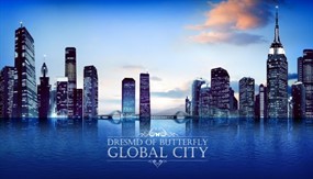 海滨城市夜景PSD素材